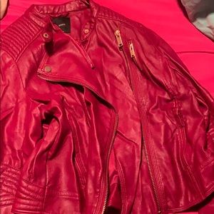 Red leather jacket